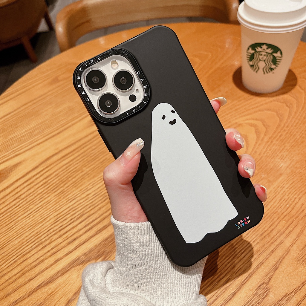 Ốp Điện Thoại Họa Tiết Ma Đơn Giản Thời Trang Chống Sốc Cho iPhone 14 / 13 / 12 / 11 / X / 8 / 7P
