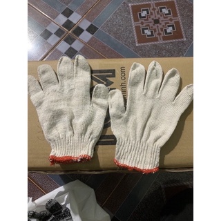 100 đôi Găng tay bảo hộ lao động sợi poly 40g ôm sát, chống trượt, chống giãn, thao tác linh hoạt (Màu trắng-loại dầy)