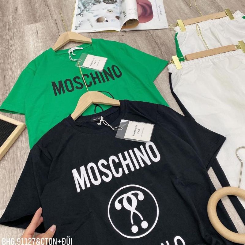 S577 Set Thể Thao mặc nhà, Áo thun dáng suông in họa tiết nổi phối quần ống bom chạy viền sọc in chữ | BigBuy360 - bigbuy360.vn