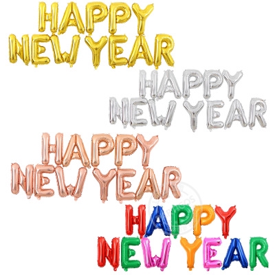 Bong bóng chữ Happy New Year trang trí tiệc 16 inch độc đáo