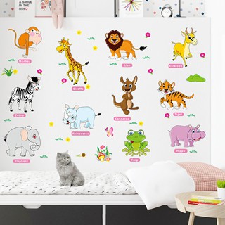decal dán tường thú tiêng anh hồng