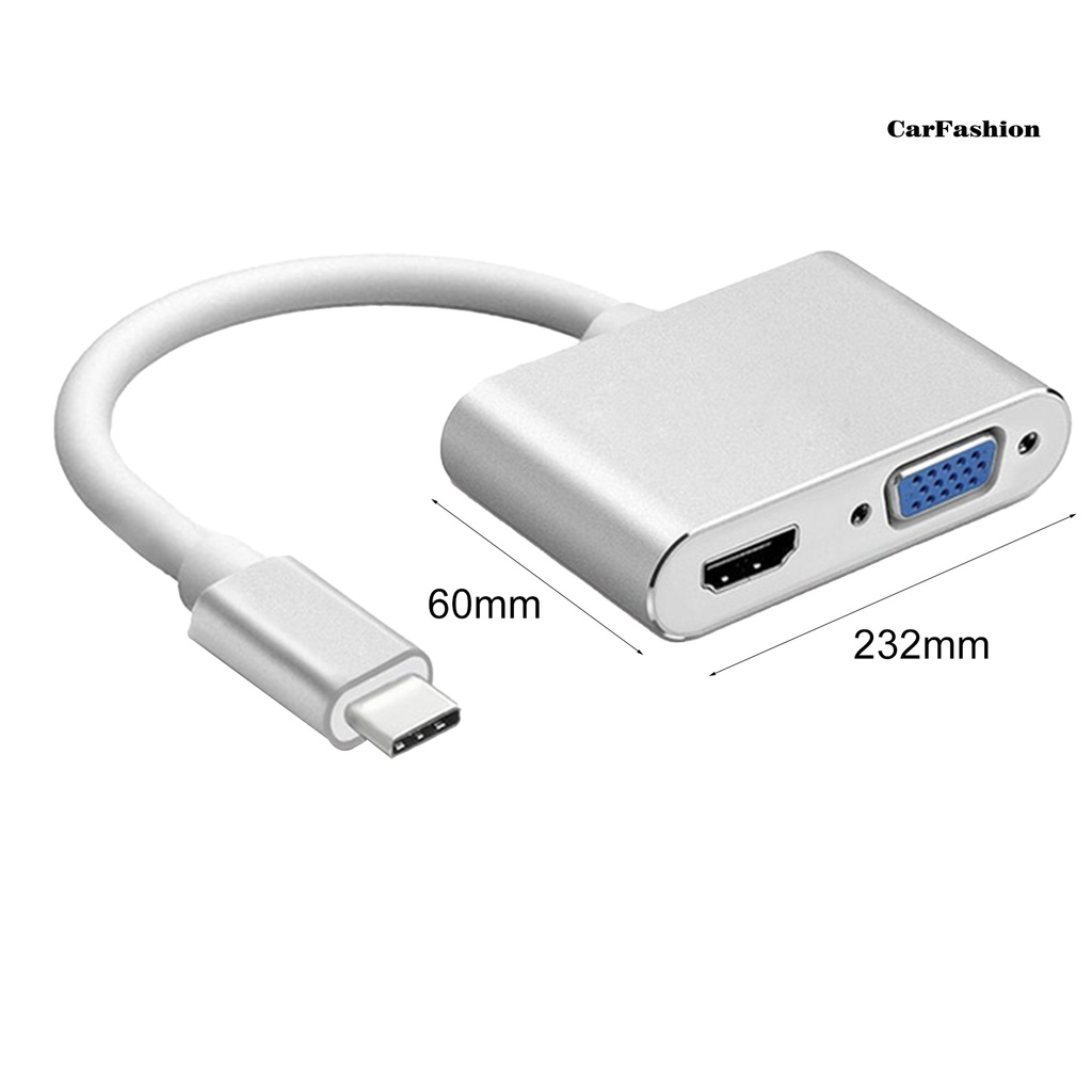 CDNP_Type C USB C to VGA HDMI-compatible Adapter 2 in 1 Portable Converter Docking Station for Computer