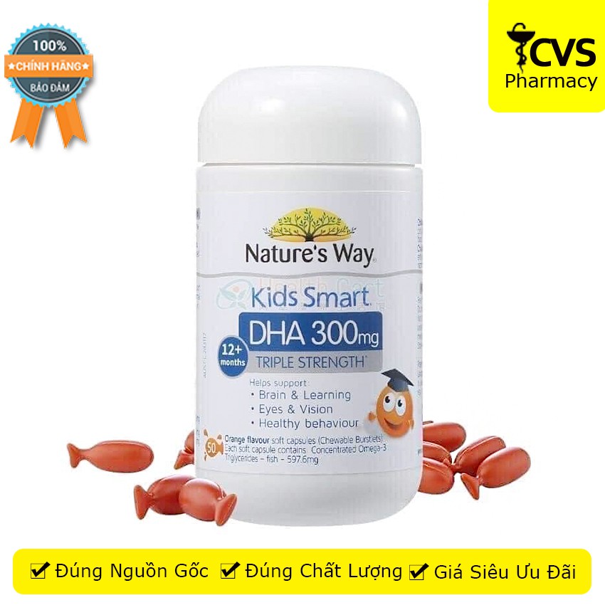 Viên Nhai Nature's Way Kids Smart DHA 300MG Hộp 50 Viên - Bổ Sung DHA Cho Trẻ - cvspharmacy