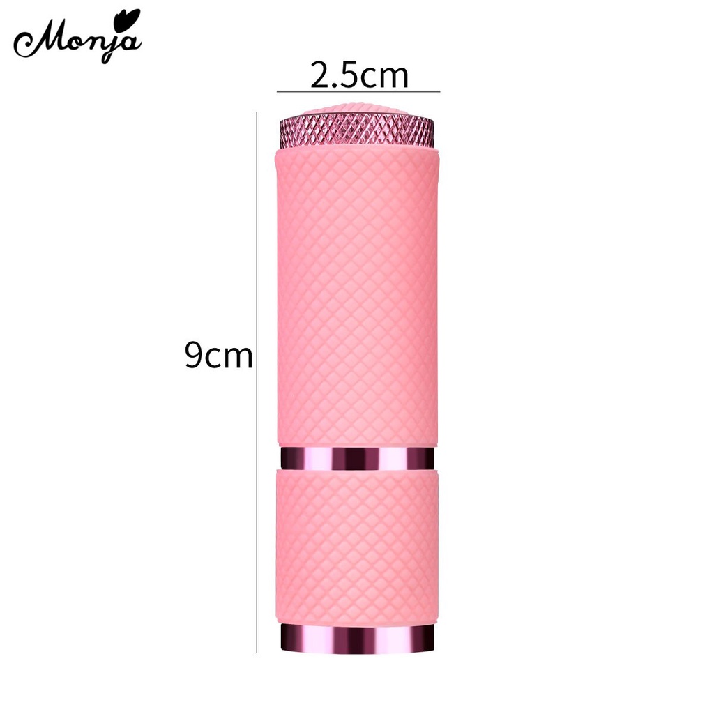 MONJA Đèn hong khô sơn móng tay mini 9 bóng led 2 màu diy