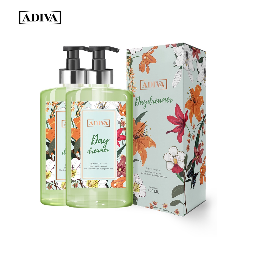 Combo 2 Chai Sữa Tắm Dưỡng Ẩm Hương Nước Hoa Adiva Day Dreamer (400ml/Chai)