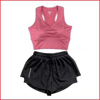 Đồ tập gym nữ, bộ tập gym yoga aerobic nữ chất đẹp, thấm hút tốt quần đùi hai lớp, bra cổ tim CT52