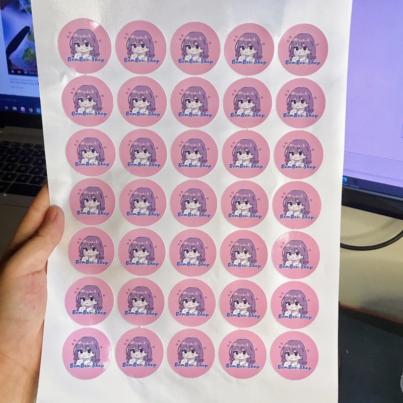 In  tem giấy nhãn dán, nhận in logo shop tem thank you theo yêu cầu có cắt bế.