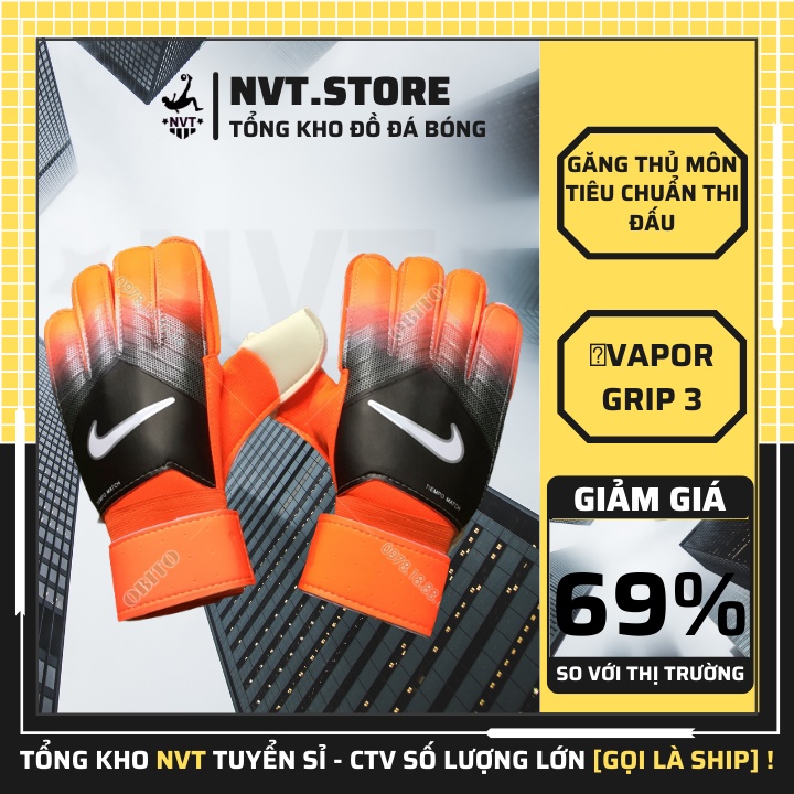 Găng tay thủ môn chuyên nghiệp Nike Tiempo, Bao tay bắt gôn cao cấp, ôm sát bàn tay - NVT.store.vn
