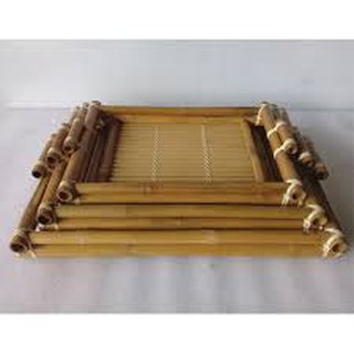 Khay tre, khay trà tự nhiên (vàng).