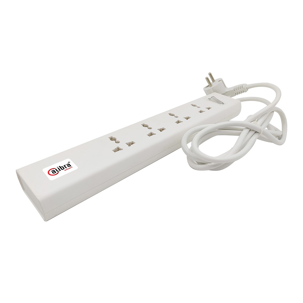 Ổ Cắm Điện CALIBRA 4 Ổ 1 Công Tắc 4000W CSU-4K1A – Trắng – Chính Hãng