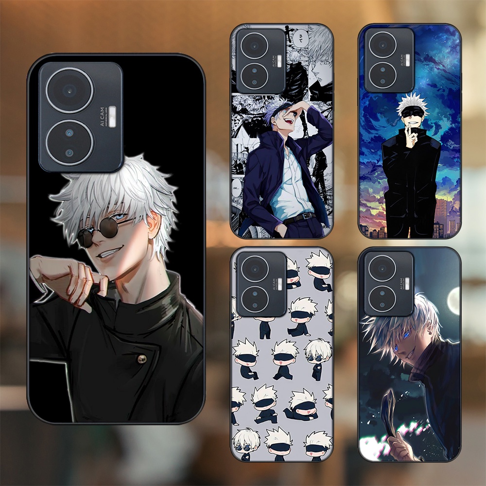 Ốp lưng Vivo Y55 2022 viền đen in hình Satoru Jujutsu Kaisen