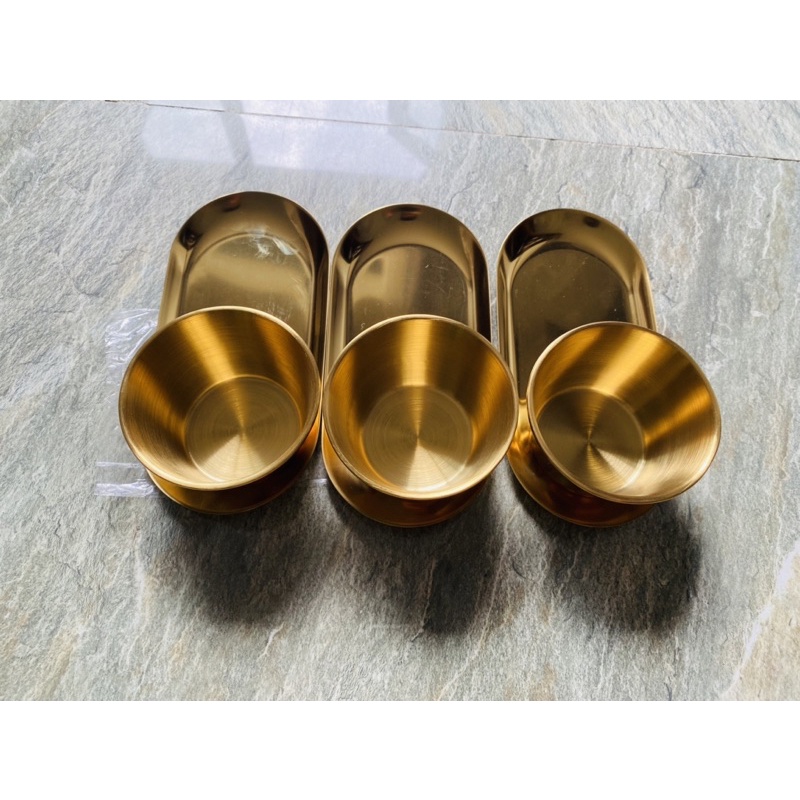 Bộ khay inox mạ vàng, khay spa - lucy store thiết bị vật tư spa