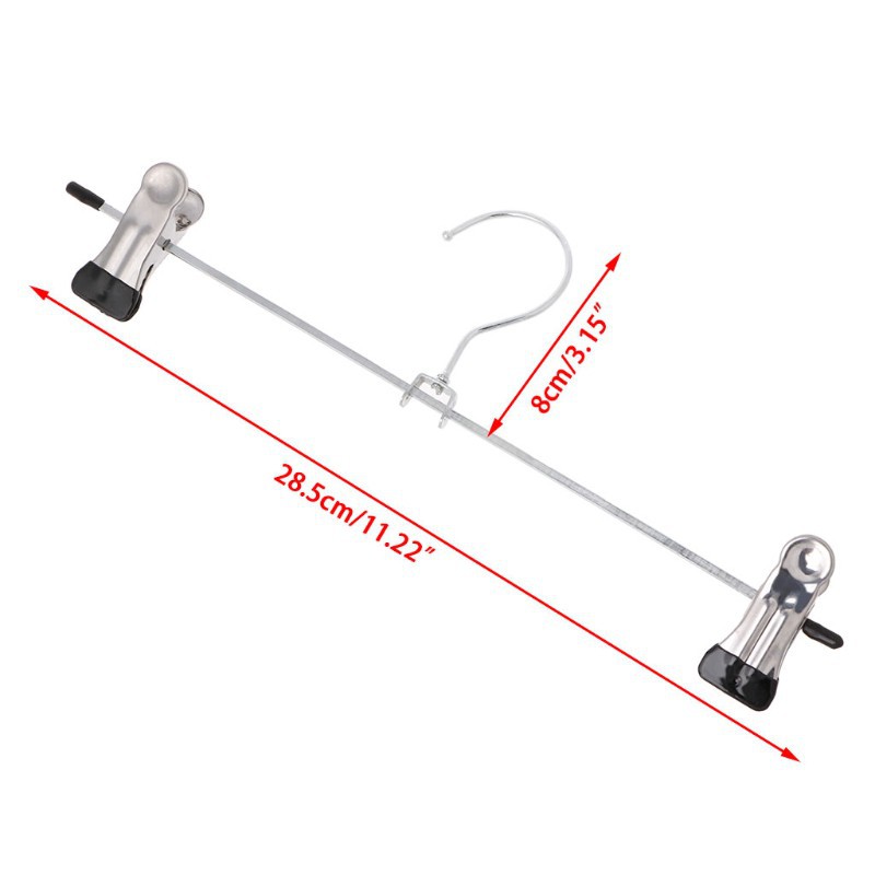 Móc treo quần/chân váy bằng thép không gỉ kèm 2 kẹp điều chỉnh được