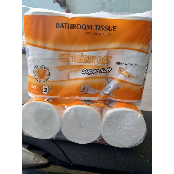 lốc 6 cuộn giấy vệ sinh cao cấp KH Thành Đạt ( đặc ruột)