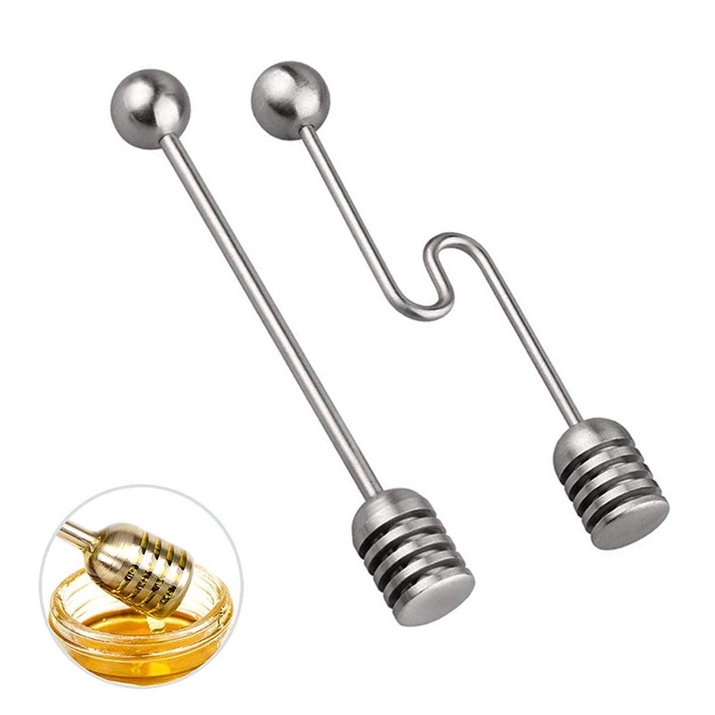 Dụng Cụ Lược Và Muỗng Khuấy Mật Ong Bằng Thép Không Gỉ
