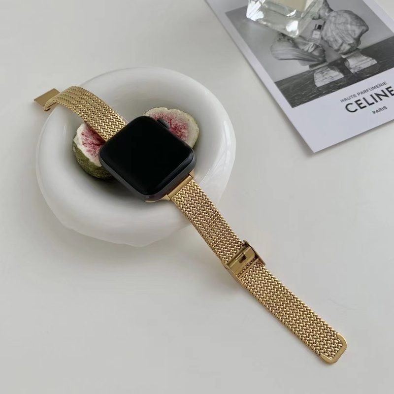 Dây Đeo Đồng Hồ Bằng Thép Không Gỉ 41mm 40mm 38mm 45mm 44mm 42mm Cho iWatch series 7 6 5 4 3 se