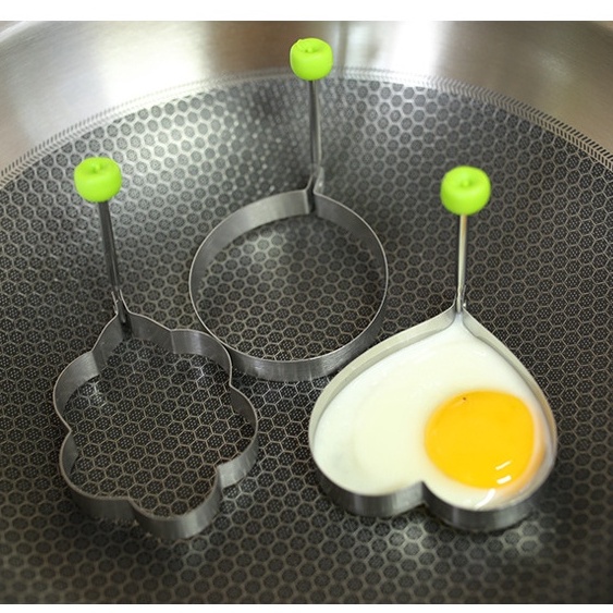 Khuôn Rán Trứng Ốp La, Bánh - Khay Chiên Tạo Nhiều Hình Cute Có Núm Cầm