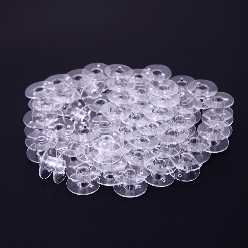50pcs Universal Plastic Transparent Empty Bobbins Spool for Sewing Machine