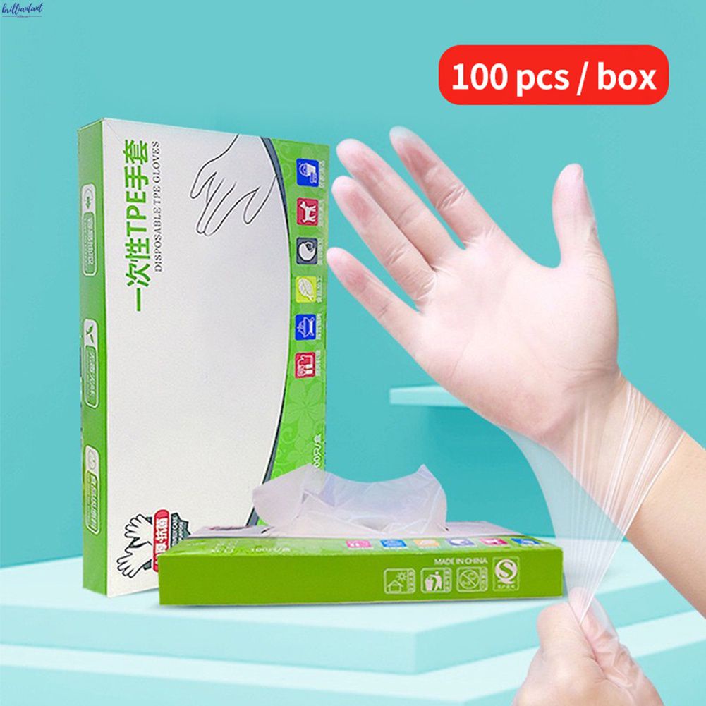 100 Chiếc Dùng Một Lần Nhựa Dẻo Tpe Thực Phẩm Găng Tay/Đồ Dùng Nhà Bếp Nấu Ăn Làm Sạch/Vườn Bếp Công Cụ Bri