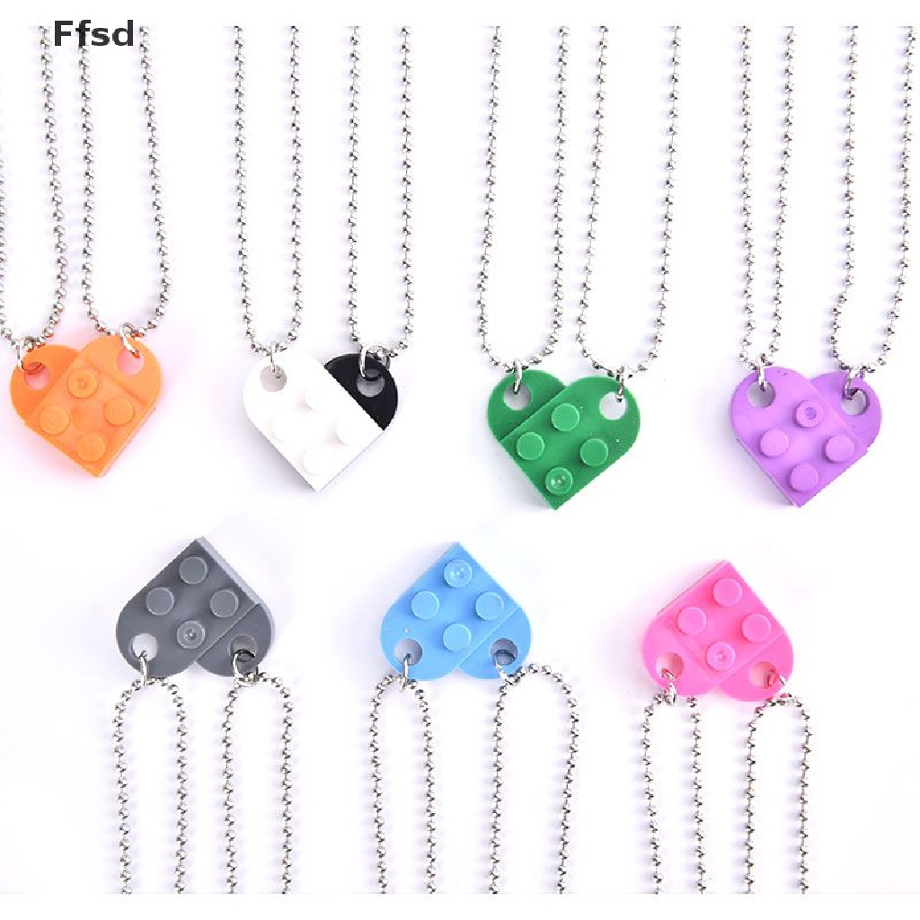 {Ffsd} Set 2 Vòng cổ Tình Bạn Mặt Viên Gạch Trái Tim Tình Bạn Dễ Thương Cho Nam Và Nữ