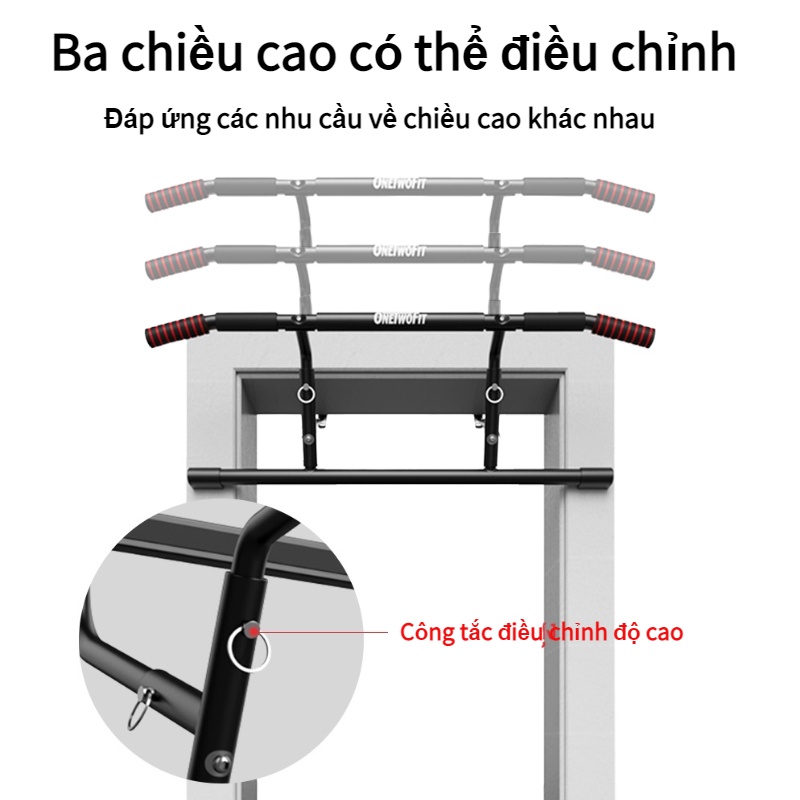 OneTwoFit xà đơn Thanh ngang có thể điều chỉnh trên cửa Pull-up bar Thanh tập xà đơn treo tường gắn cửa OT216