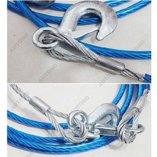 Dây cáp kéo xe lõi thép cứu hộ chuyên dụng đầu móc đúc loại 4m 5 tấn