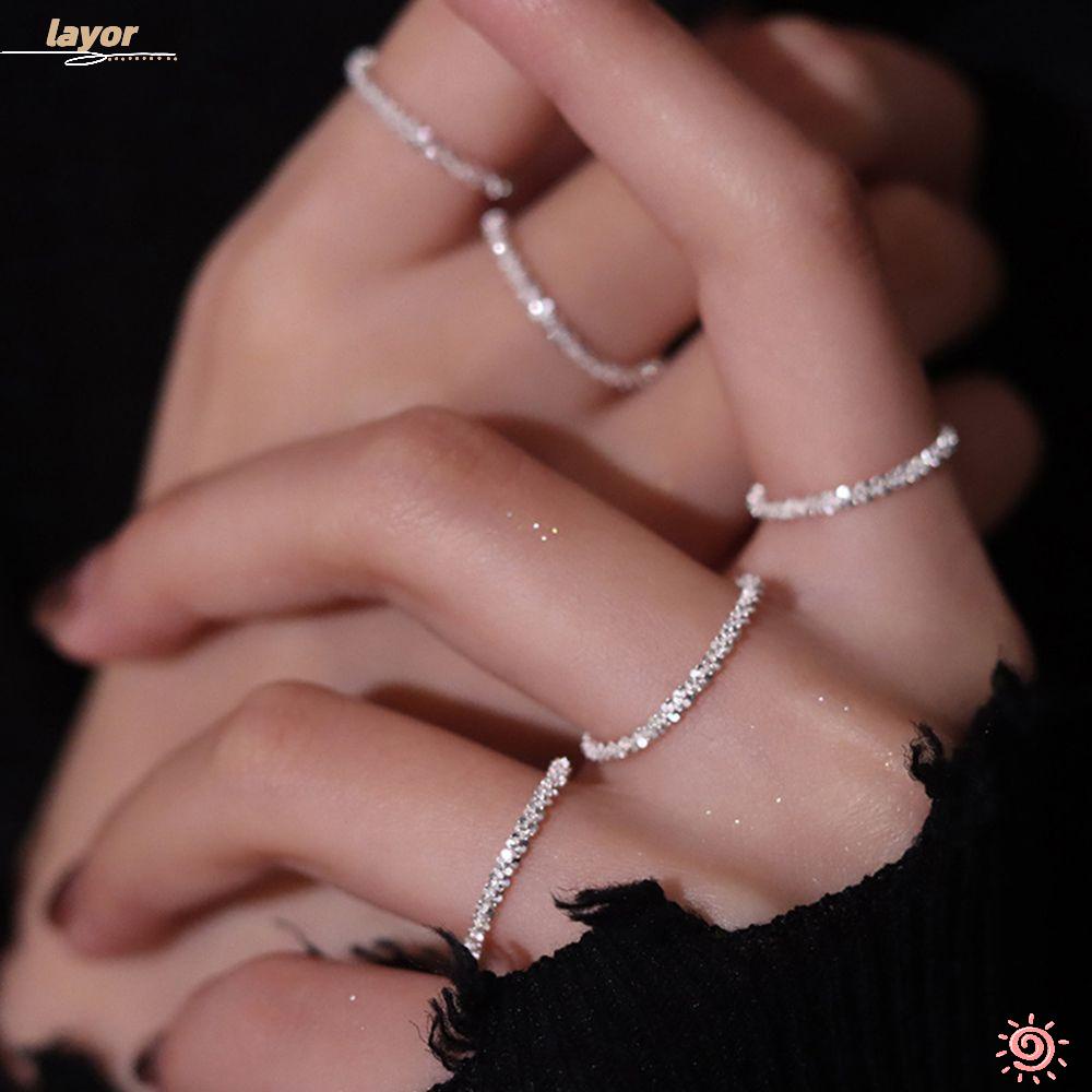 Lay Nhẫn Lấp Lánh Đơn Giản|Trang Sức Nữ Dự Tiệc