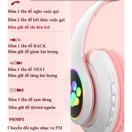 [Rẻ nhất Shoppe] Tai Nghe Mèo Kết Nối Bluetooth Chụp Tai,Headphone Tai Mèo Dễ Thương Có Mic,Âm Bass Mạnh - BH 12 tháng | BigBuy360 - bigbuy360.vn