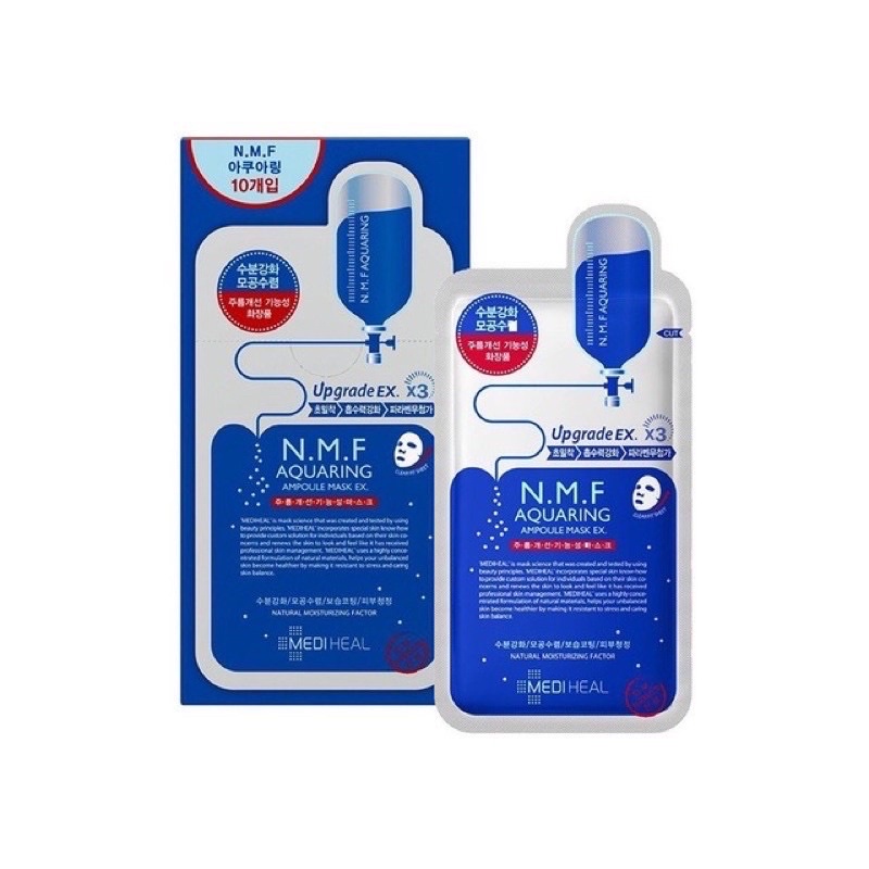 Hộp 10 Miếng Mặt Nạ Mediheal NMF Aquaring Ampoule Mask 27ml Cấp Ẩm Dưỡng Da