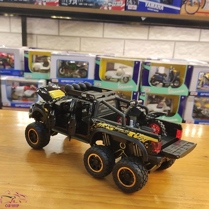 Mô hình xe ô tô Ford F150 Raptor 6x6 tỉ lệ 1:28 màu đen