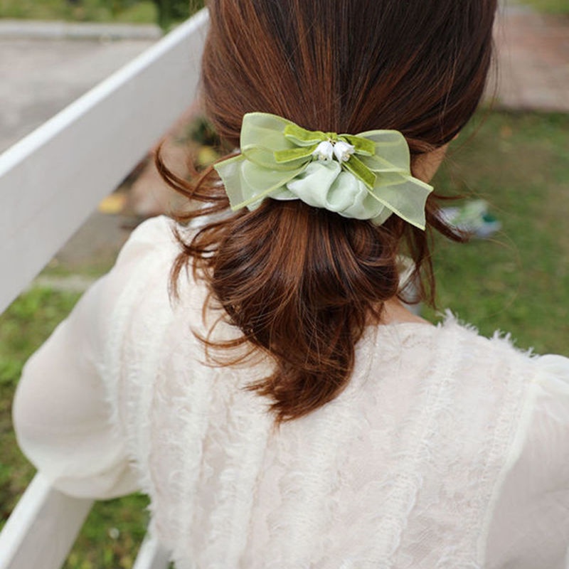Dây Cột Tóc Thắt Nơ Cỡ Lớn Thời Trang Xinh Xắn Cho Nữ