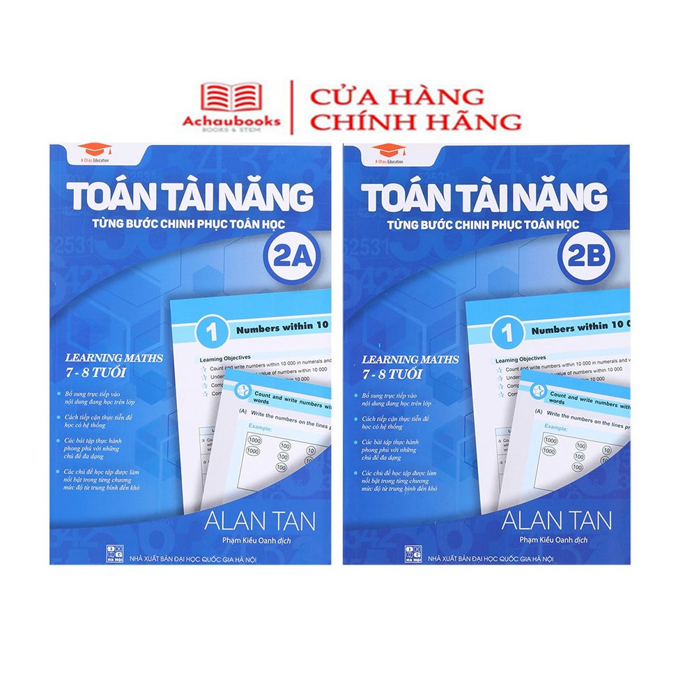 Sách: Toán Tài Năng 2A+2B - Toán Lớp 2 ( Bộ 2 cuốn )