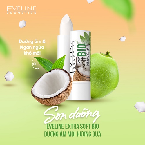 Son Dưỡng Eveline Extrasoft Bio Dưỡng Ẩm Môi Nga 4g