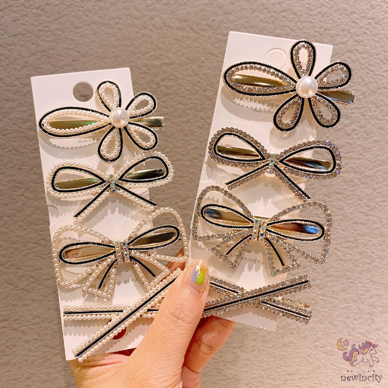 Kẹp Tóc Đính Ngọc Trai Phong Cách Hàn Quốc Cho Bé Gái