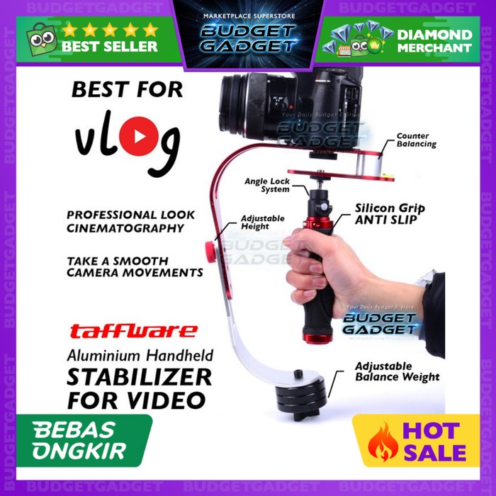 Tay cầm chống rung camera dslr gopro xiaomi yi - đen | BigBuy360 - bigbuy360.vn