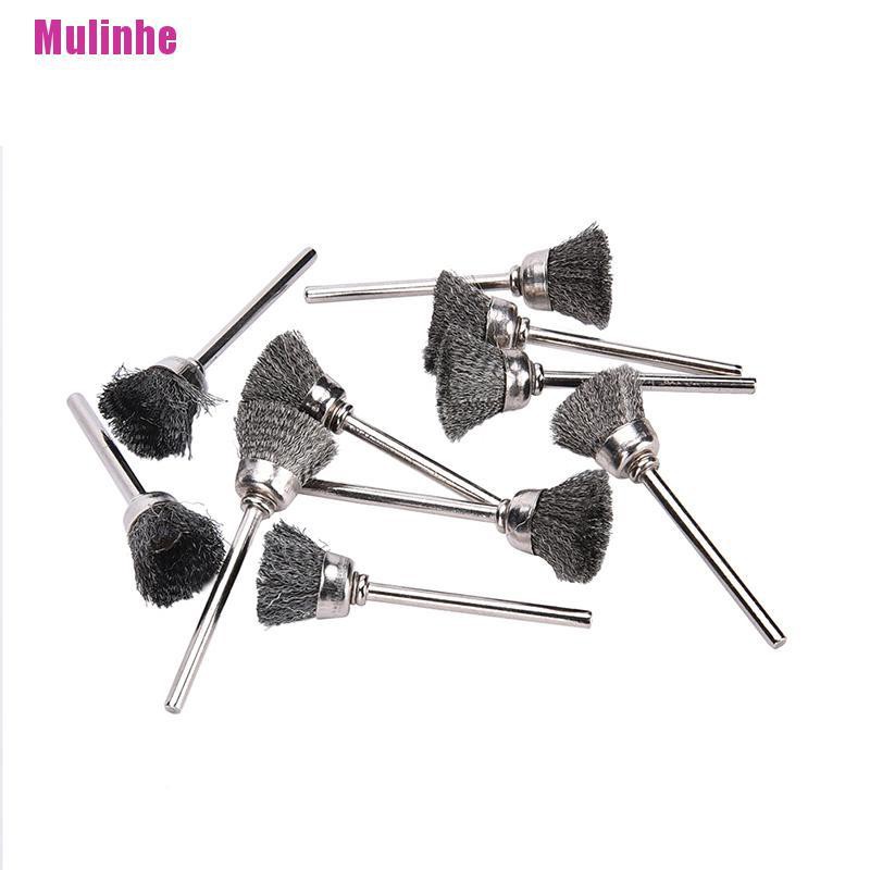 Bộ 10 Cọ Sợi Thép Không Gỉ Mini Cho Máy Xoay Dremel