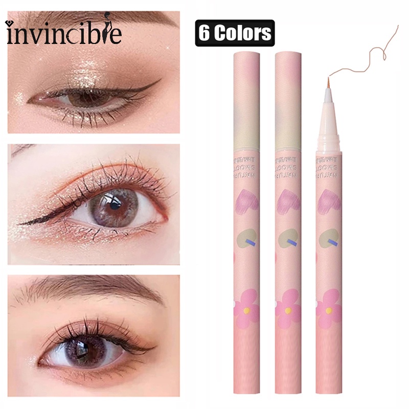 Bút Kẻ Mắt Dạng Lỏng Nhanh Khô Chống Nhòe Tự Nhiên Đầu Cọ Mềm Mịn 6 Màu Lựa Chọn