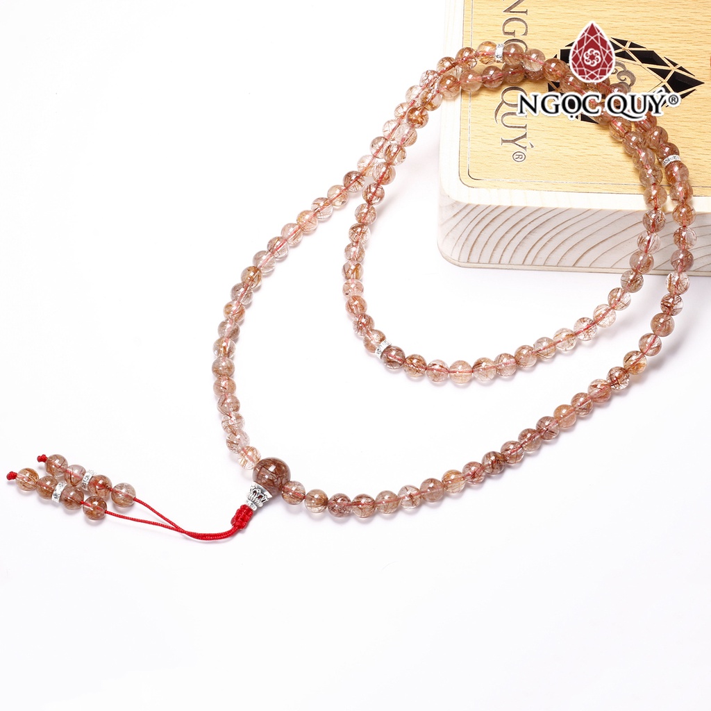 Vòng chuỗi 108 hạt thạch anh tóc đỏ - Ngọc Quý