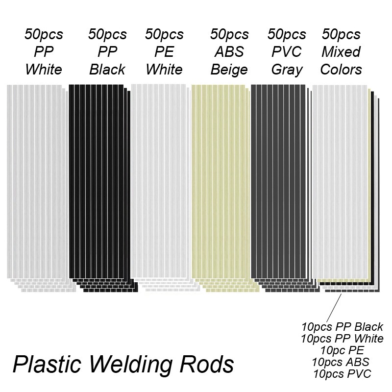 Bộ 50 Que Hàn Bằng Nhựa PP PVC PE Chuyên Dụng Sửa Chữa Cản Trước Xe Hơi