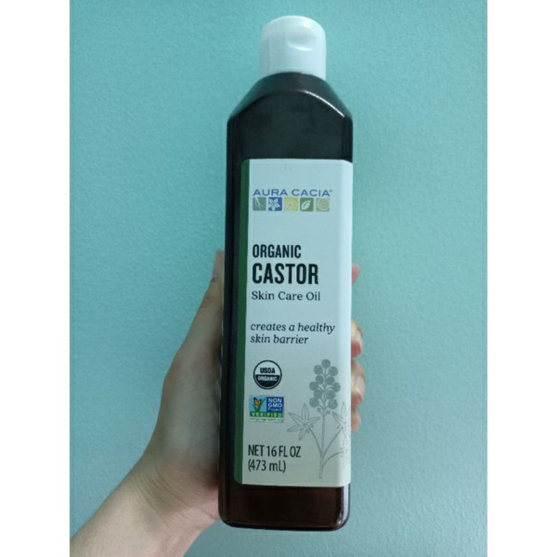 Dầu Thầu dầu hữu cơ dưỡng da, siêu mượt tóc Castor oil Aura Cacia Organic