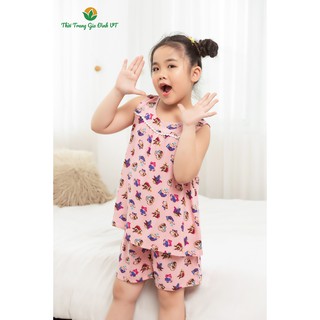 Bộ lanh mặc nhà bé gái - Thời trang gia đình VT quần đùi, áo sát nách B62.2116