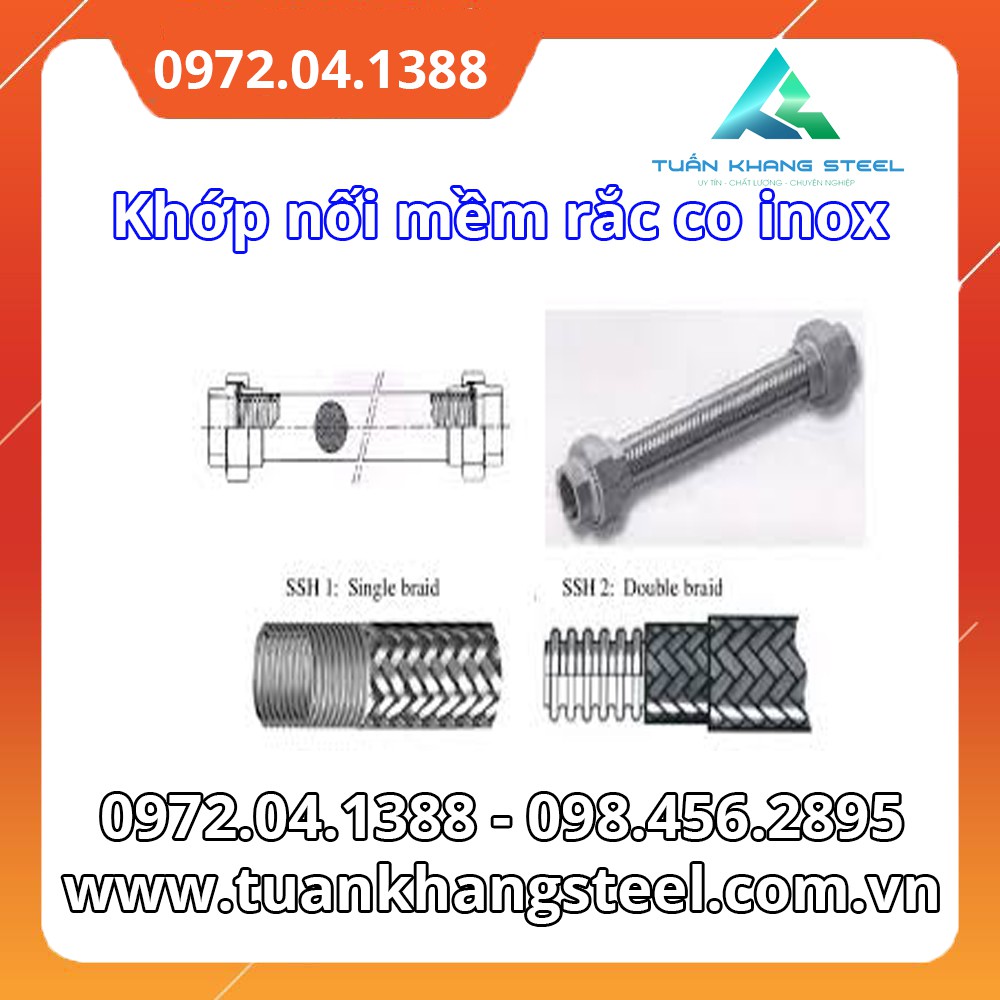 Khớp nối mềm rắc co inox
