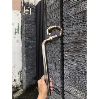 cổ pô inox 304 bầu hơi uốn cho xe wave deam