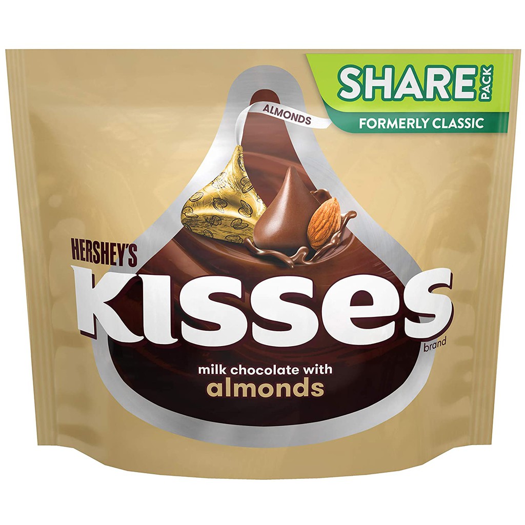 Kẹo Socola Hershey's Kisses Chocolate Tự Nhiên Thơm Ngon, Dịu Ngọt ( 100% From USA)