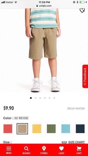Quần kaki bé trai Uniqlo