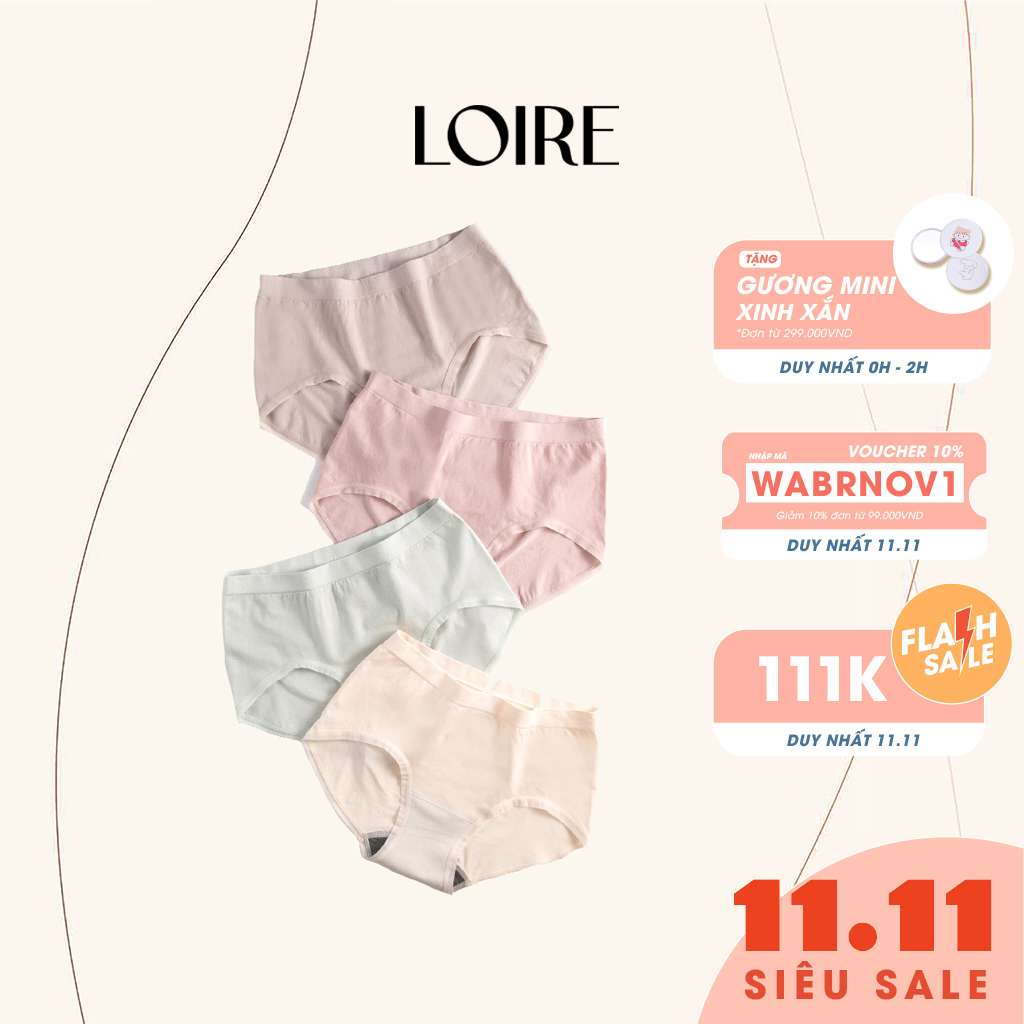 [Mã WABRNOV1 giảm 10% đơn 99K] 1 Hộp 4 chiếc Quần lót Cotton LOIRECHIC QL07