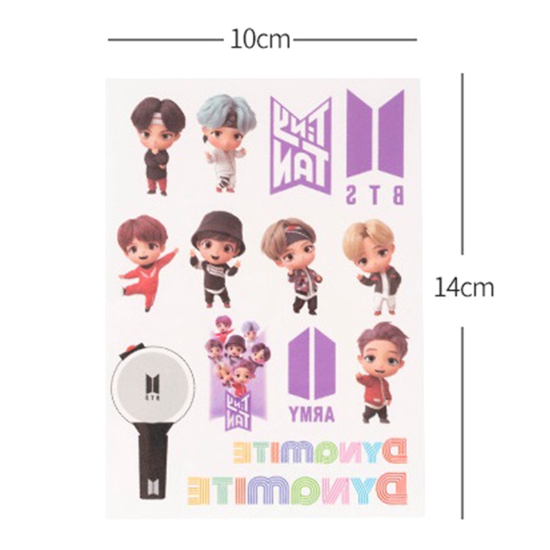 Hình Dán Trang Trí In Hình Các Thành Viên Nhóm Nhạc BTS Dễ Thương