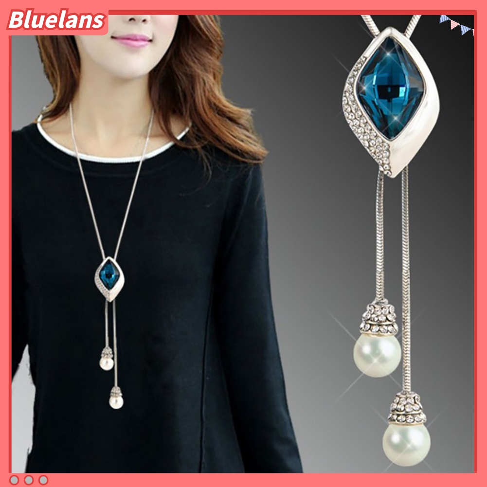 Vòng cổ Mặt Đính Đá Và Ngọc Trai Nhân Tạo Thời Trang