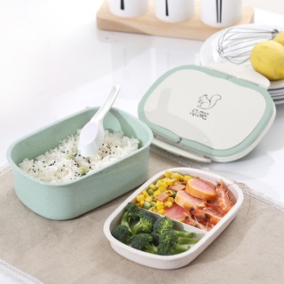 Hộp Đung Cơm Lúa Mạch 3 Ngăn Kèm Thìa