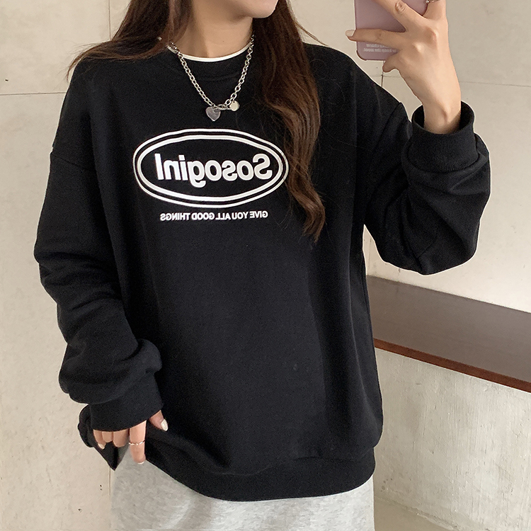 Áo sweater phong cách Hàn Quốc họa tiết chữ trẻ trung xinh xắn cho nữ